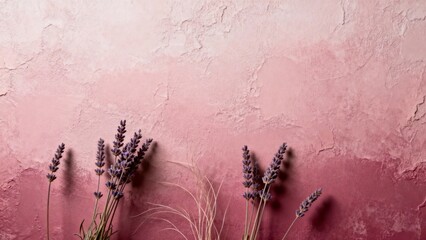 Minimalist Nature Wallpaper Pastel Textured Wall with Cotton Lavender & Eucalyptus