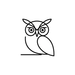 Minimalist line art owl illustration with bold eyes