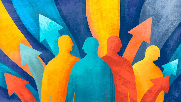 Dynamic growth concept illustrating progress and collaboration