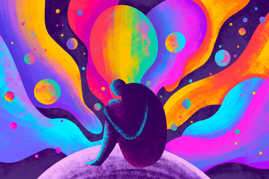 Creative expression of emotions in a vibrant artistic landscape