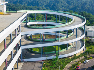 Modern Spiral Parking Garage Mountain Setting Architecture