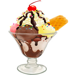 chocolate ice cream cherry Sunday