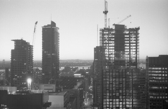 Sunrise over downtown Montreal