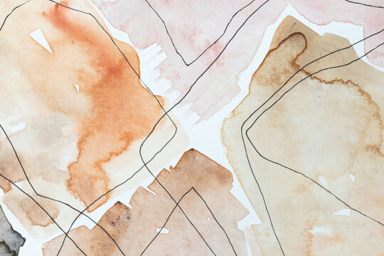 Waterrcolor mixed media art abstract