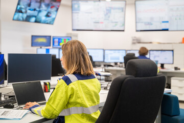 Operations Center With Staff Monitoring Systems and Data