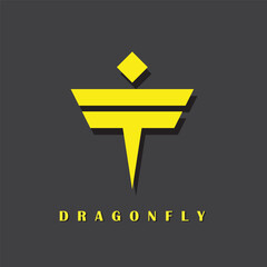 letter T dragonfly logo icon vector element design  for business  branding