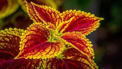 Vibrant red and yellow plant leaves