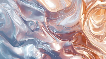 Abstract marble fluid art background in blue, orange and brown wallpaper 4k, generative ai