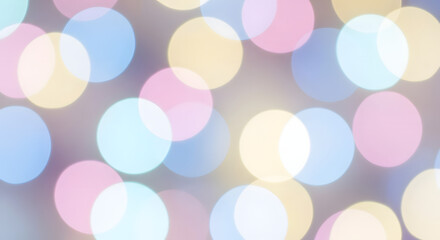 Soft Pastel Bokeh Lights Dreamy Out-of-Focus Circles Creating a Gentle and Festive Background Texture for Celebratory and Aesthetic Designs