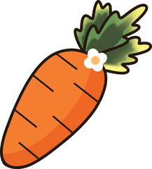 Orange carrot clip art with flowers attached