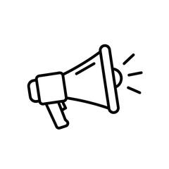 Megaphone line icon vector. simple symbol for announcement, marketing, broadcast, advertising, communication, public relations, news, and vital messages.