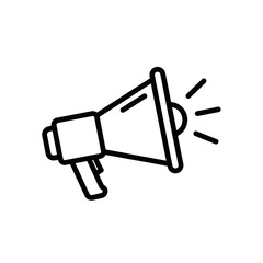 Megaphone outline icon, a clear symbol for announcements, marketing, public speaking, and broadcasting important messages effectively. promote your ideas with clarity.