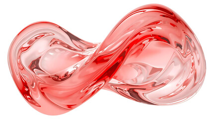 Abstract red glass torus isolated on transparent background wallpaper 4k, generative ai
