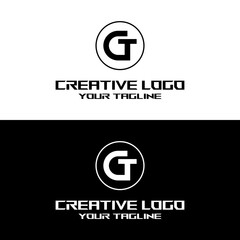 creative letter logo gt design vector