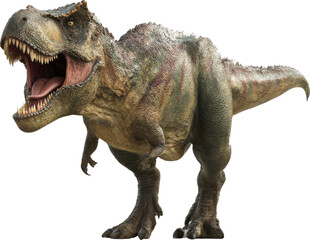 Fototapeta premium Tyrannosaurus rex: powerful predator, mouth open, showing sharp teeth
