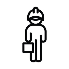 construction worker outline icon vector design good for web or mobile app