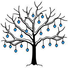 A tree with heartshaped ornaments