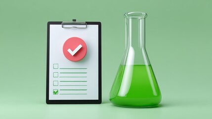 Scientific laboratory tubes with vibrant green liquid chemical experiment setup in research lab environment.