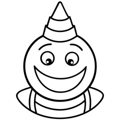 Funny cartoon monster character vector illustration with an ugly smile and crazy teeth