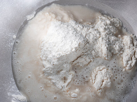 white wheat flour mixed with water