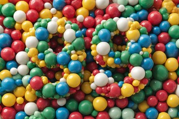 Obraz premium Colorful Abstract Arrangement of Spheres in Bright Red, Green, Blue