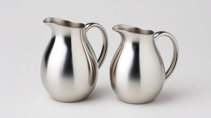 Elegant silver pitchers for refreshing beverages timeless metal design for stylish serving and home decor.