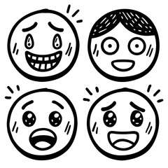 Funny cartoon monster character vector illustration with an ugly smile and crazy teeth