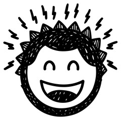 Funny cartoon monster character vector illustration with an ugly smile and crazy teeth