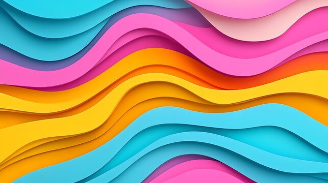 Colorful abstract background with wavy layers creates a vibrant and dynamic design