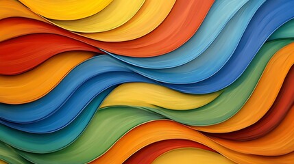 Vibrant abstract background with colorful wavy layers creates a dynamic design