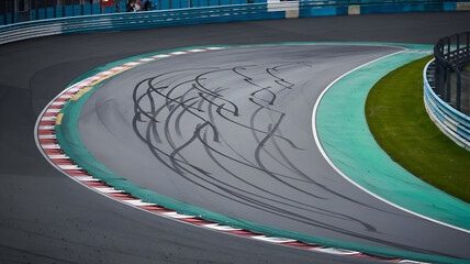 Nighttime traffic on city highways with moving vehicles and lights