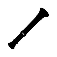 Silhouette of a Baroque Oboe, a beautiful antique musical instrument vector