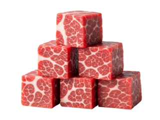 Wagyu Beef Cubes Stack Fine Marbled Meat Gourmet Delicious Rare Food