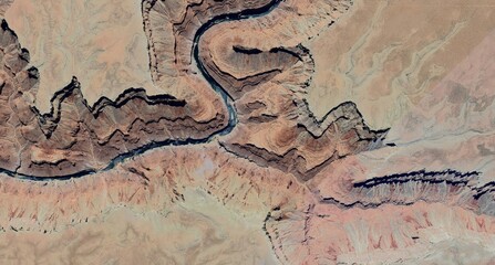 Grand Canyon National Park, Arizona - Aerial Satellite View