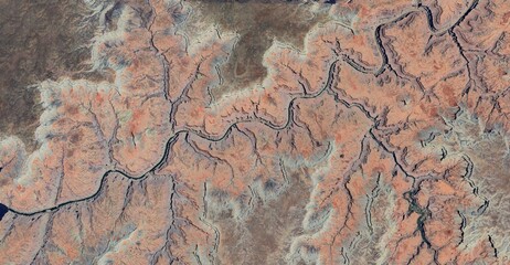 Grand Canyon National Park, Arizona - Aerial Satellite View