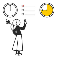 時間配分に悩む女性