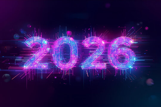 2026 3D text sparkley