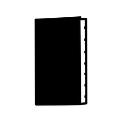 Simple Black Book Icon with Visible Spine and Page Separations Illustrative