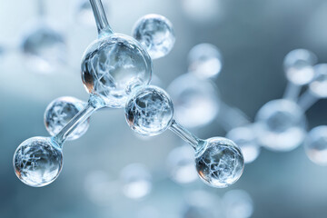 A stunning, detailed view of a transparent molecular structure in clear view.