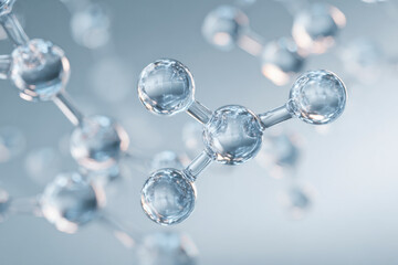 Illustration of molecules showcasing chemical compound and molecular bonding.