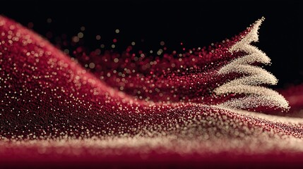 Red Golden Particle Christmas Tree - 3D Luxurious Festive Decor