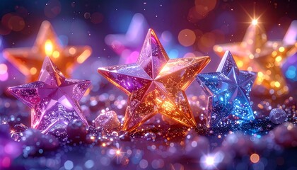 Sparkling stars in vibrant colors