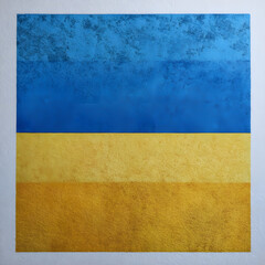 Minimalist Geometric Abstraction in Blue and Yellow Reflecting Ukrainian Colors and Emotive Simplicity