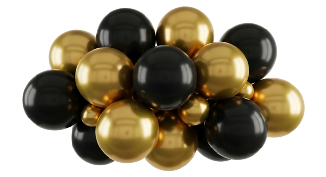 Gold Black Spheres Orbs Decoration Balls Ornament Holiday Graphic Resource