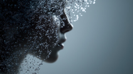 Obraz premium Portrait with Suspended Rain Droplet Reflections