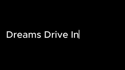 Dreams drive innovation text displayed in white on a solid black background simple presentation