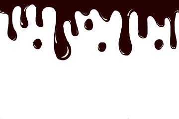 Chocolate Dripping Illustration Isolated on White Background