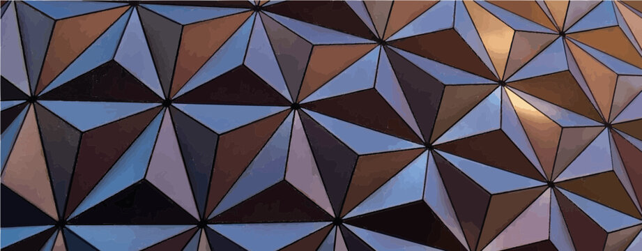 3D Realistic pyramid geometric pattern top view 