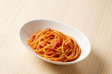 日本発祥のパスタ料理、シンプルなナポリタン