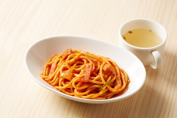 日本発祥のパスタ料理、シンプルなナポリタン